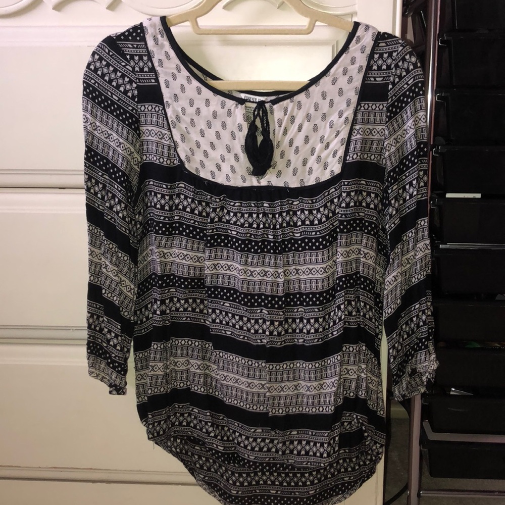 Boho tassle tie blouse
